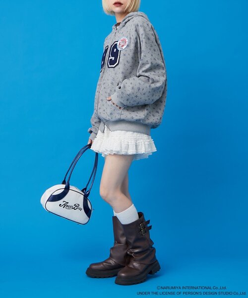 w closet（ダブルクローゼット）の「【ANGEL BLUE】ナカムラくん花柄ワッフルパーカー（パーカー・レディース・ピンク/グレー・FREE）」の9枚目の写真