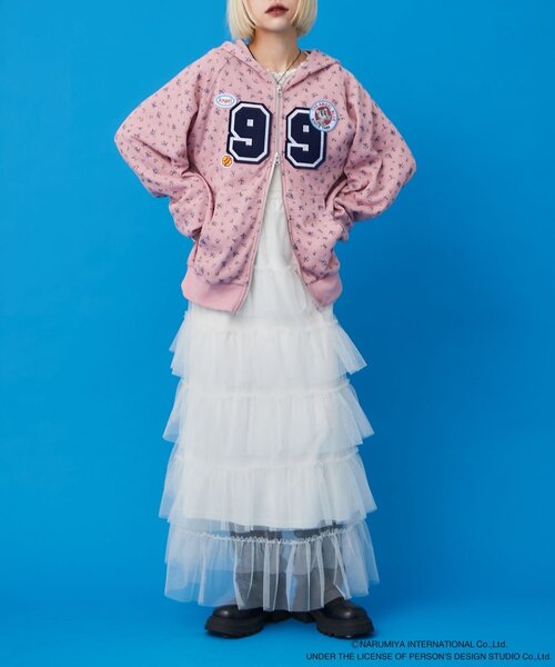 w closet（ダブルクローゼット）の「【ANGEL BLUE】ナカムラくん花柄ワッフルパーカー（パーカー・レディース・ピンク/グレー・FREE）」の20枚目の写真