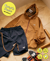 FREAK'S STORE（フリークスストア）の「アウトドア リップストップ ナイロン ワンポイントロゴ ジップアップパーカー ショーツ バッグ 3Pセット/セットアップ（ナイロンジャケット）」