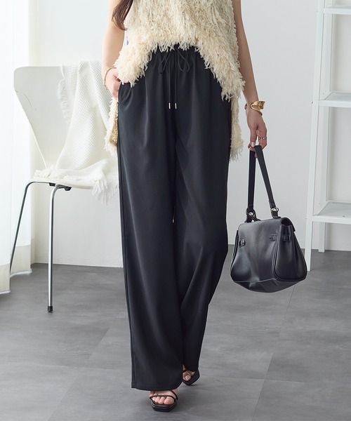 ReDial（リダイアル）の「きれい見え！ワイドイージーパンツ（スラックス・レディース・グレー/ブラック/モカ/アイボリー・L/M/3L/LL）」の3枚目の写真