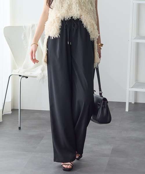 ReDial（リダイアル）の「きれい見え！ワイドイージーパンツ（スラックス・レディース・グレー/ブラック/モカ/アイボリー・L/M/3L/LL）」の8枚目の写真