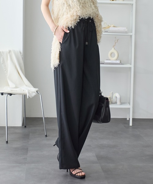 ReDial（リダイアル）の「きれい見え！ワイドイージーパンツ（スラックス・レディース・グレー/ブラック/モカ/アイボリー・L/M/3L/LL）」の9枚目の写真