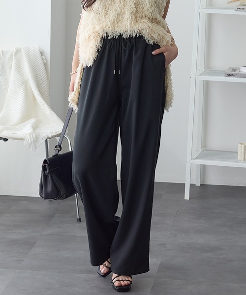 ReDial（リダイアル）の「きれい見え！ワイドイージーパンツ（スラックス・レディース・グレー/ブラック/モカ/アイボリー・L/M/3L/LL）」の11枚目の写真