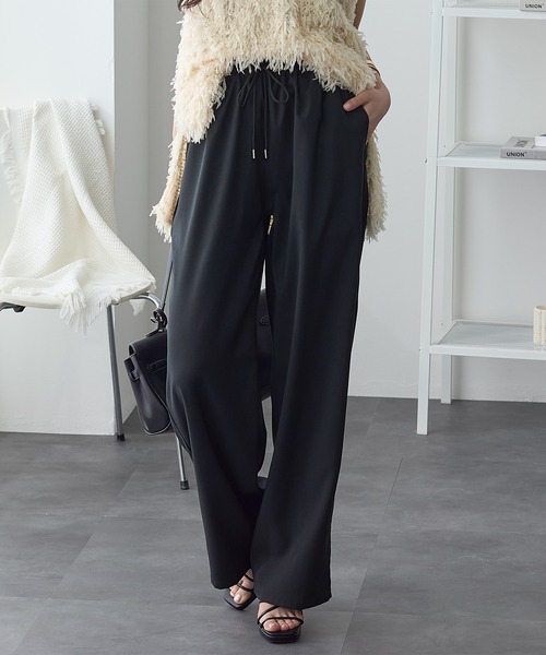 ReDial（リダイアル）の「きれい見え！ワイドイージーパンツ（スラックス・レディース・グレー/ブラック/モカ/アイボリー・L/M/3L/LL）」の12枚目の写真