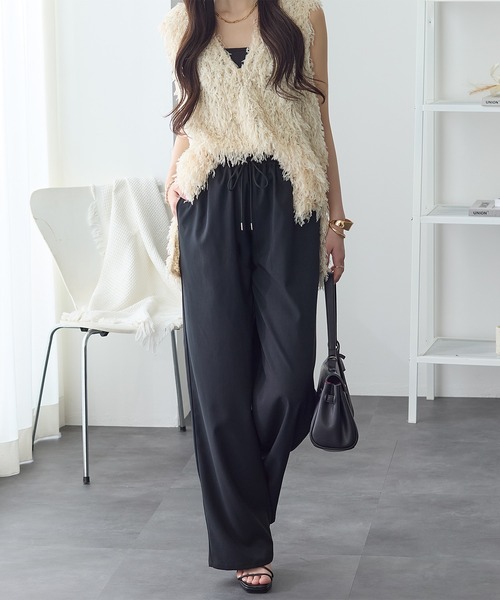 ReDial（リダイアル）の「きれい見え！ワイドイージーパンツ（スラックス・レディース・グレー/ブラック/モカ/アイボリー・L/M/3L/LL）」の13枚目の写真