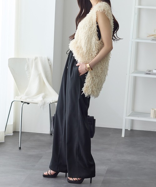 ReDial（リダイアル）の「きれい見え！ワイドイージーパンツ（スラックス・レディース・グレー/ブラック/モカ/アイボリー・L/M/3L/LL）」の15枚目の写真