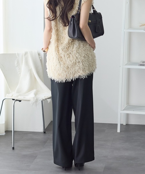 ReDial（リダイアル）の「きれい見え！ワイドイージーパンツ（スラックス・レディース・グレー/ブラック/モカ/アイボリー・L/M/3L/LL）」の17枚目の写真