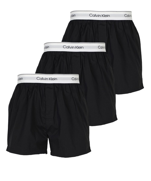 Calvin Klein(カルバン・クライン)の「Calvin Klein カルバンクライン 【3枚セット】ICON COTTON STRETCH BOXER メンズ トランクス(トランクス・メンズ・ブラック系2/ブラック・SMALL/MEDIUM)」の2枚目の写真