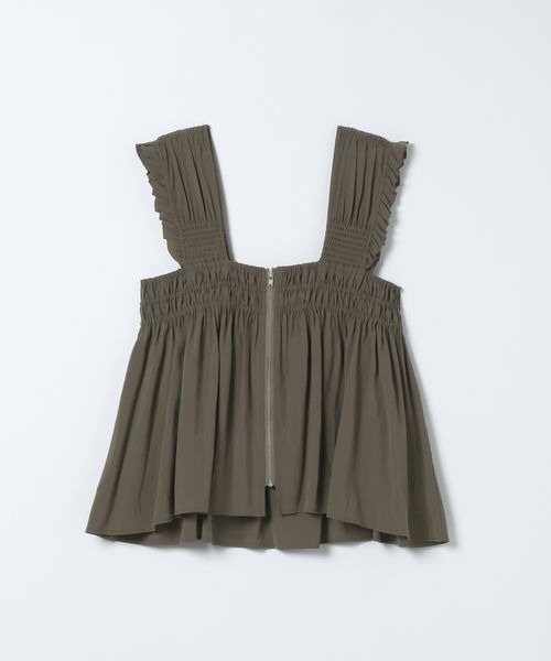 JEANASIS（ジーナシス）の「シャーリングギャザーZIP NS/659556（ベスト・レディース・ブラック/オフホワイト/カーキ・FREE）」の3枚目の写真