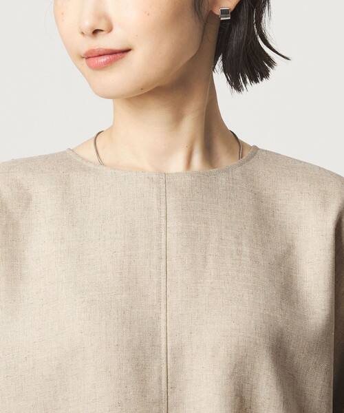 green label relaxing(グリーンレーベルリラクシング)の「リネンライク ブラウス マシンウォッシャブル ストレッチ UVカット(シャツ/ブラウス・レディース・ナチュラル/ブラウン/ネイビー・FREE)」の10枚目の写真