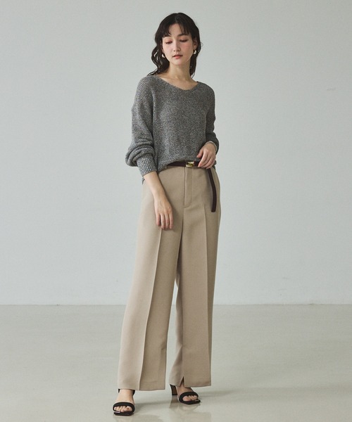 qualite（カリテ）の「ミックスカラードライコットンニット/春服/夏服/オフィスカジュアル（ニット/セーター・レディース・グレー/ブルー/ベージュ/スモークピンク・フリー）」の12枚目の写真