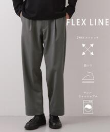 FLEX LINE セミワイドイージーパンツ ストレッチ/防シワ/マシンウォッシャブル/セットアップ可