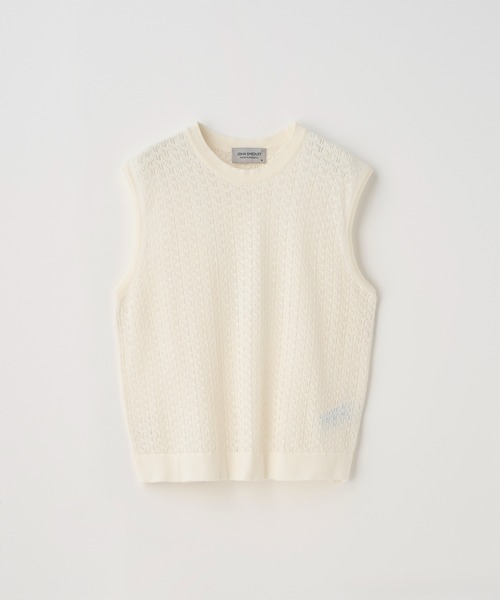 JOHN SMEDLEY(ジョンスメドレー)の「コットンレース編みノースリーブニットトップス(ニット/セーター・レディース・ホワイト系1・S/M)」の1枚目の写真