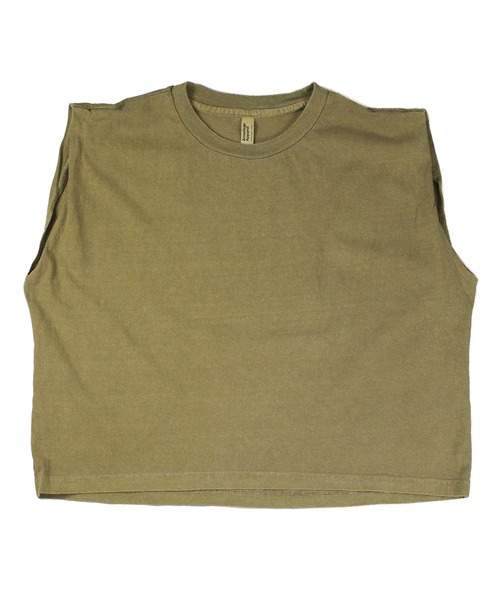 American Apparel（アメリカンアパレル）の「【T16】【American Apparel】GARMENT-DYED HEAVYWEIGHT MUSCLE TEE A-307GD（Tシャツ/カットソー・レディース・ブラック/ネイビー/オリーブ/マスタード/アイボリー・SMALL/MEDIUM/LARGE）」の3枚目の写真