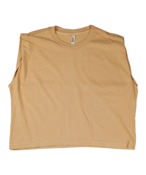 American Apparel（アメリカンアパレル）の「【T16】【American Apparel】GARMENT-DYED HEAVYWEIGHT MUSCLE TEE A-307GD（Tシャツ/カットソー・レディース・ブラック/ネイビー/オリーブ/マスタード/アイボリー・SMALL/MEDIUM/LARGE）」の5枚目の写真