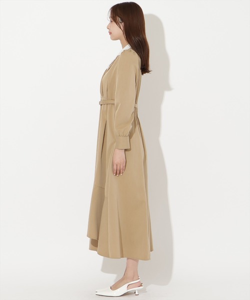 AND COUTURE(アンドクチュール)の「ダブルカラーワンピース(ワンピース・レディース・ベージュ/ライトグレー/ネイビー・SMALL/MEDIUM)」の22枚目の写真
