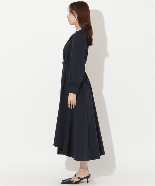 AND COUTURE(アンドクチュール)の「ダブルカラーワンピース(ワンピース・レディース・ベージュ/ライトグレー/ネイビー・SMALL/MEDIUM)」の6枚目の写真