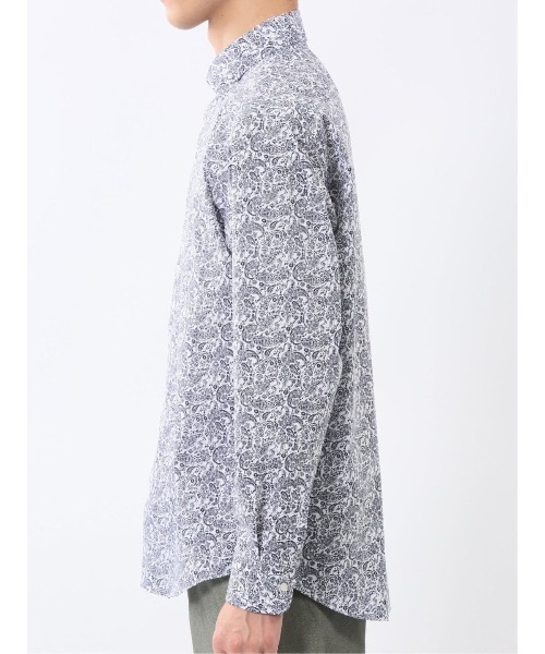 TAKA-Q(タカキュー)の「シャツ メンズ 長袖 ストレッチ 綿混 プリント ワイドカラー (シャツ/ブラウス・メンズ・ネイビー・LARGE/MEDIUM/X-LARGE)」の8枚目の写真