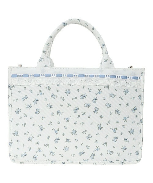 F i.n.t(フィント)の「はしごリボン小花柄トートバッグ(トートバッグ・レディース・ライトブルー/レッド・FREE)」の15枚目の写真