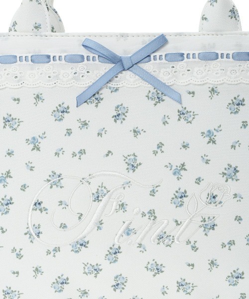 F i.n.t(フィント)の「はしごリボン小花柄トートバッグ(トートバッグ・レディース・ライトブルー/レッド・FREE)」の18枚目の写真