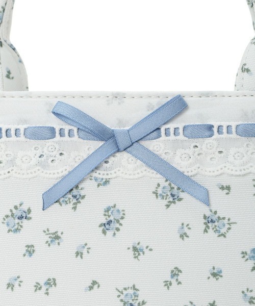 F i.n.t(フィント)の「はしごリボン小花柄トートバッグ(トートバッグ・レディース・ライトブルー/レッド・FREE)」の19枚目の写真