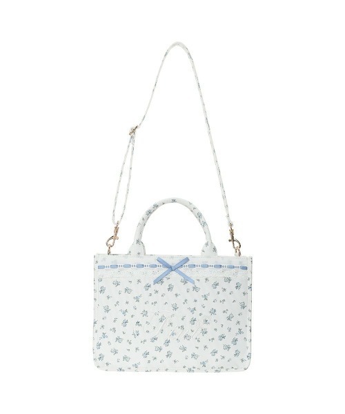 F i.n.t(フィント)の「はしごリボン小花柄トートバッグ(トートバッグ・レディース・ライトブルー/レッド・FREE)」の20枚目の写真