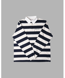 THEMUSEUMVISITOR（ザミュージアムビジター）の「LOGO STITCHED STRIPE PK SHIRT（ポロシャツ）」