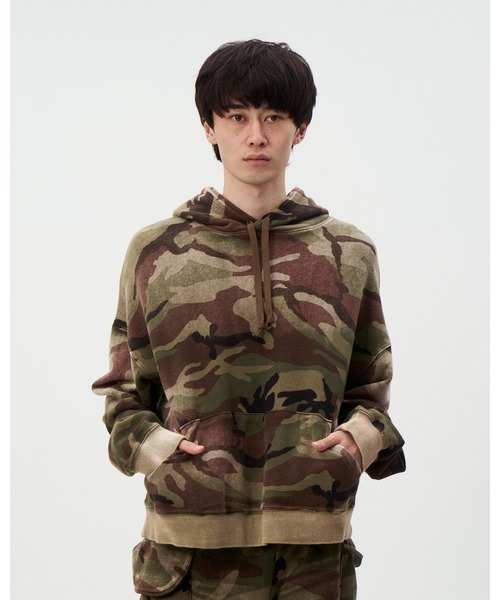 DISCOVERED(ディスカバード)の「ARMY SWEAT PARKA(パーカー・メンズ・ブラック/カモフラージュ・LARGE/SMALL)」の2枚目の写真