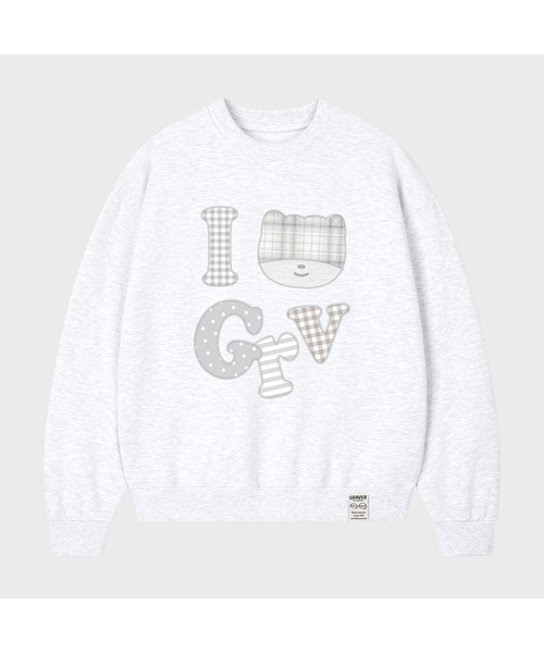 GRAVER（グレーバー）の「[ユニセックス]I LOVE GRV スウェット_4カラー（スウェット・レディース・チャコールグレー/ネイビー/クリーム/ホワイト・SMALL/MEDIUM/LARGE）」の2枚目の写真