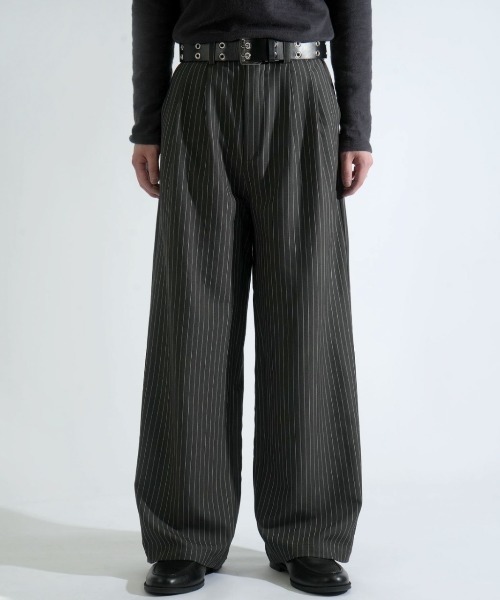 セール】two tuck baggy trousers/ツータック バギー トラウザー