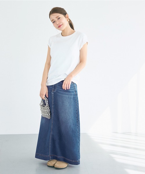 coca（coca）（コカ）の「カットデニムマキシ丈スカート（デニムスカート・レディース・ライトブルー/ブルー・L/S）」の9枚目の写真