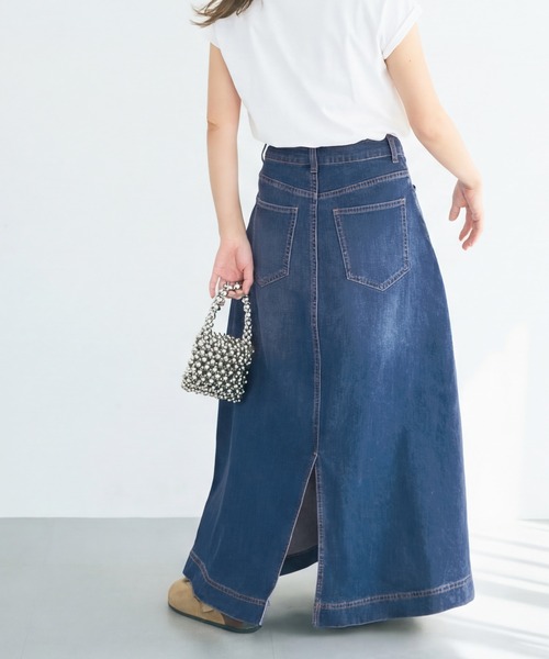 coca（coca）（コカ）の「カットデニムマキシ丈スカート（デニムスカート・レディース・ライトブルー/ブルー・L/S）」の10枚目の写真