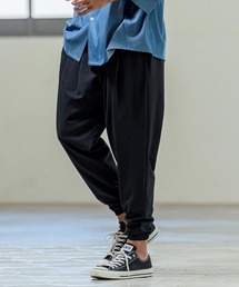 mp14654- Nylon Spandex Fine Rib Knit Fabric Easy Tapered Pants テーパードパンツ(MGN-261-009)