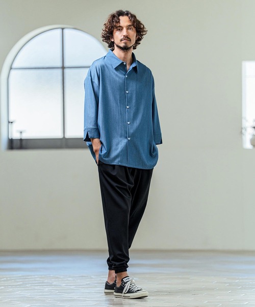 Magine(マージン)の「mp14654- Nylon Spandex Fine Rib Knit Fabric Easy Tapered Pants テーパードパンツ(MGN-261-009)(その他パンツ・メンズ・ネイビー/グレー/ブラック・48/46/44)」の15枚目の写真