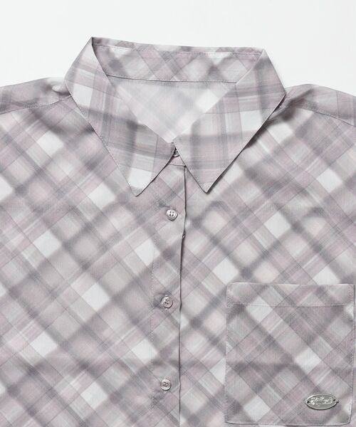 SEQUENZ(シークエンズ)の「※WEB限定 / シアー素材 / レディースチェック半袖シャツ / sqnz sheer check shirts(シャツ/ブラウス・レディース・ブルーグレー/グリーン/ピンク・MEDIUM/SMALL)」の17枚目の写真