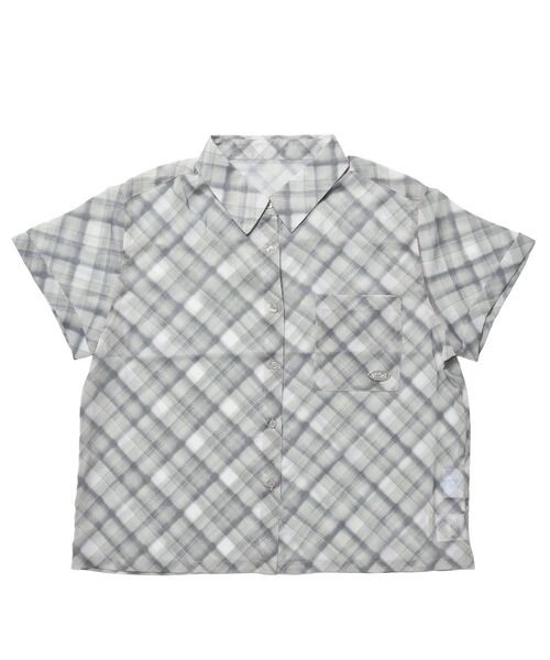 SEQUENZ(シークエンズ)の「※WEB限定 / シアー素材 / レディースチェック半袖シャツ / sqnz sheer check shirts(シャツ/ブラウス・レディース・ブルーグレー/グリーン/ピンク・MEDIUM/SMALL)」の21枚目の写真