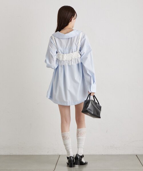 mystic（ミスティック）の「フラワーレースビスチェ（シャツ/ブラウス・レディース・ブラック/オフホワイト・FREE）」の7枚目の写真