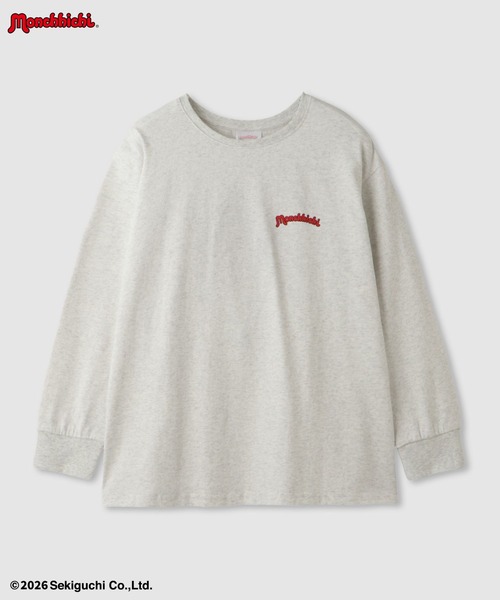 Mac-House(マックハウス)の「【 Monchhichi / モンチッチ 】 サガラ刺繍ロングスリーブTシャツ アクリルキーホルダー付き(Tシャツ/カットソー・レディース・オートミール/チャコールグレー・M/L)」の4枚目の写真