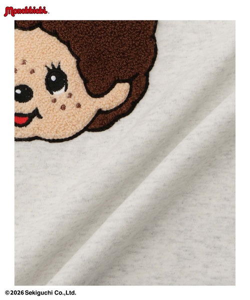 Mac-House(マックハウス)の「【 Monchhichi / モンチッチ 】 サガラ刺繍ロングスリーブTシャツ アクリルキーホルダー付き(Tシャツ/カットソー・レディース・オートミール/チャコールグレー・M/L)」の8枚目の写真
