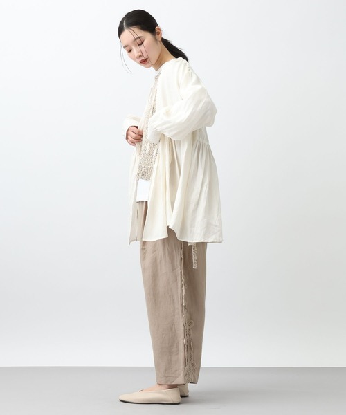 studio CLIP（スタディオクリップ）の「《natural by clip》リネンカシュクールブラウス（シャツ/ブラウス・レディース・オフホワイト/ブルー・FREE）」の9枚目の写真