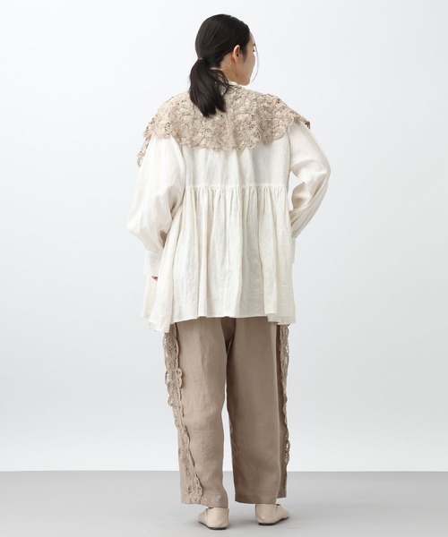 studio CLIP（スタディオクリップ）の「《natural by clip》リネンカシュクールブラウス（シャツ/ブラウス・レディース・オフホワイト/ブルー・FREE）」の15枚目の写真