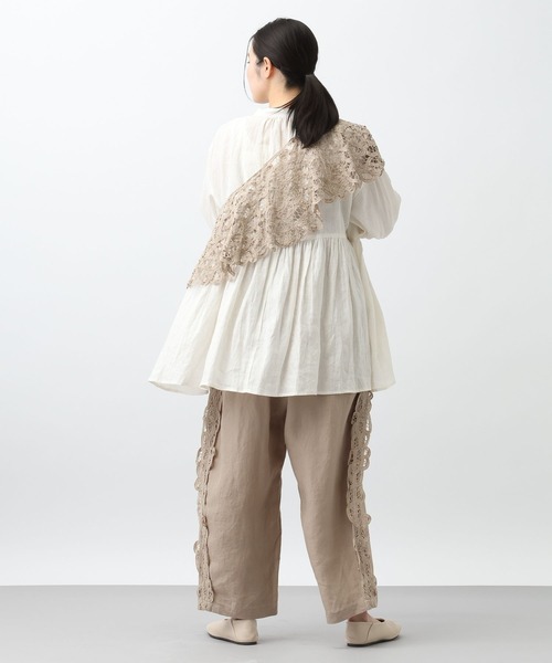 studio CLIP（スタディオクリップ）の「《natural by clip》リネンカシュクールブラウス（シャツ/ブラウス・レディース・オフホワイト/ブルー・FREE）」の19枚目の写真