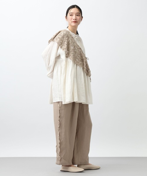 studio CLIP（スタディオクリップ）の「《natural by clip》リネンカシュクールブラウス（シャツ/ブラウス・レディース・オフホワイト/ブルー・FREE）」の20枚目の写真