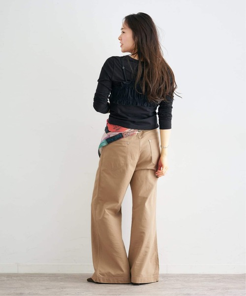 U by SPICK&SPAN（ユーバイスピックアンドスパン）の「《新色 / 追加》ヴィンテージライクチノパンツ（チノパンツ・レディース・ネイビー/ベージュ/ブラウン・38/36）」の6枚目の写真