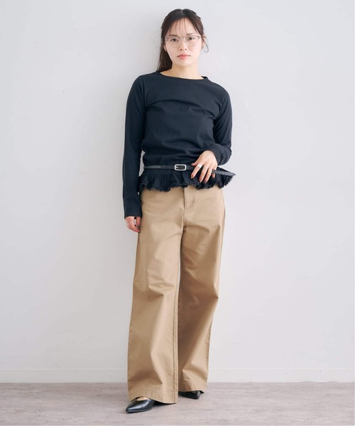 U by SPICK&SPAN（ユーバイスピックアンドスパン）の「《新色 / 追加》ヴィンテージライクチノパンツ（チノパンツ・レディース・ネイビー/ベージュ/ブラウン・38/36）」の7枚目の写真