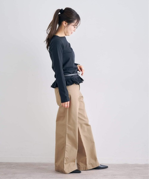 U by SPICK&SPAN（ユーバイスピックアンドスパン）の「《新色 / 追加》ヴィンテージライクチノパンツ（チノパンツ・レディース・ネイビー/ベージュ/ブラウン・38/36）」の9枚目の写真