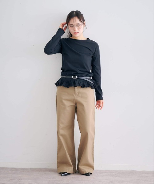 U by SPICK&SPAN（ユーバイスピックアンドスパン）の「《新色 / 追加》ヴィンテージライクチノパンツ（チノパンツ・レディース・ネイビー/ベージュ/ブラウン・38/36）」の10枚目の写真