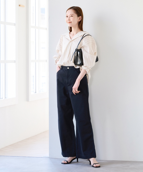 U by SPICK&SPAN（ユーバイスピックアンドスパン）の「《新色 / 追加》ヴィンテージライクチノパンツ（チノパンツ・レディース・ネイビー/ベージュ/ブラウン・38/36）」の11枚目の写真