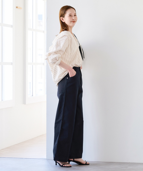 U by SPICK&SPAN（ユーバイスピックアンドスパン）の「《新色 / 追加》ヴィンテージライクチノパンツ（チノパンツ・レディース・ネイビー/ベージュ/ブラウン・38/36）」の12枚目の写真