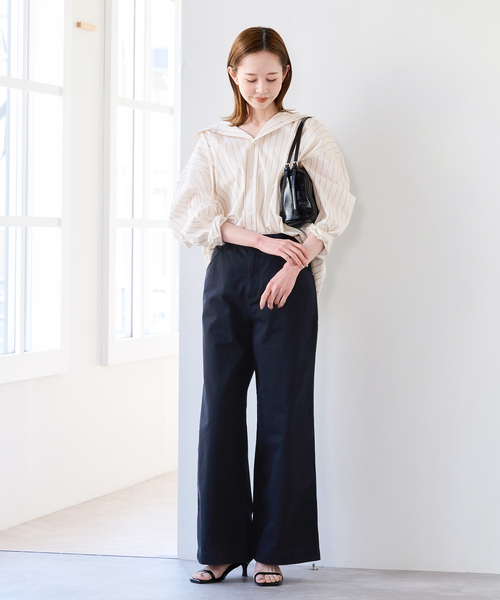 U by SPICK&SPAN（ユーバイスピックアンドスパン）の「《新色 / 追加》ヴィンテージライクチノパンツ（チノパンツ・レディース・ネイビー/ベージュ/ブラウン・38/36）」の14枚目の写真